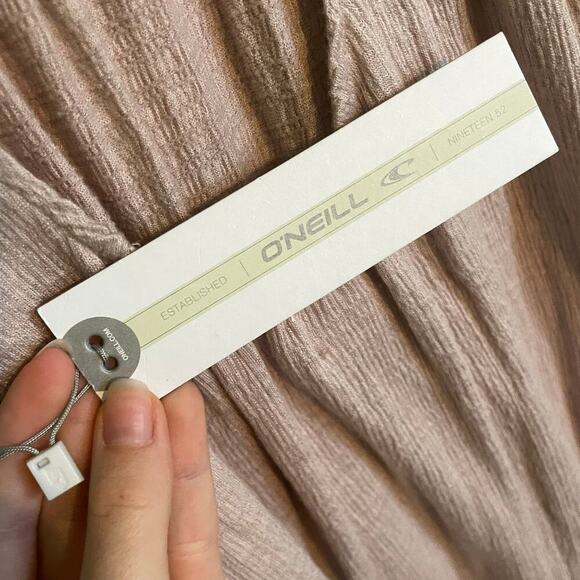 NWT O’Neill Augustina Off Shoulder Dress Light Pink Short Sleeve Size Small - Picture 4 of 6